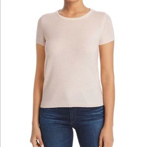 Short sleeve CASHMERE sweater in petal/ light pink